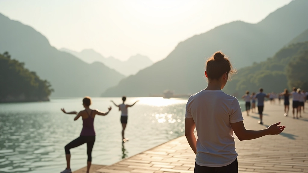 Beautiful waterfront park with scenic views, green spaces, and outdoor fitness facilities